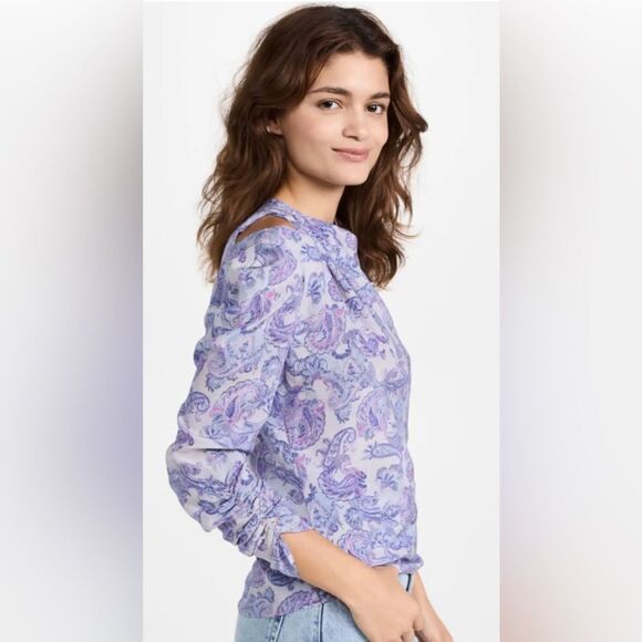 Isabel Marant Torence Paisley Silk Cut-Out Top size 38/ us size 6 - Picture 2 of 16